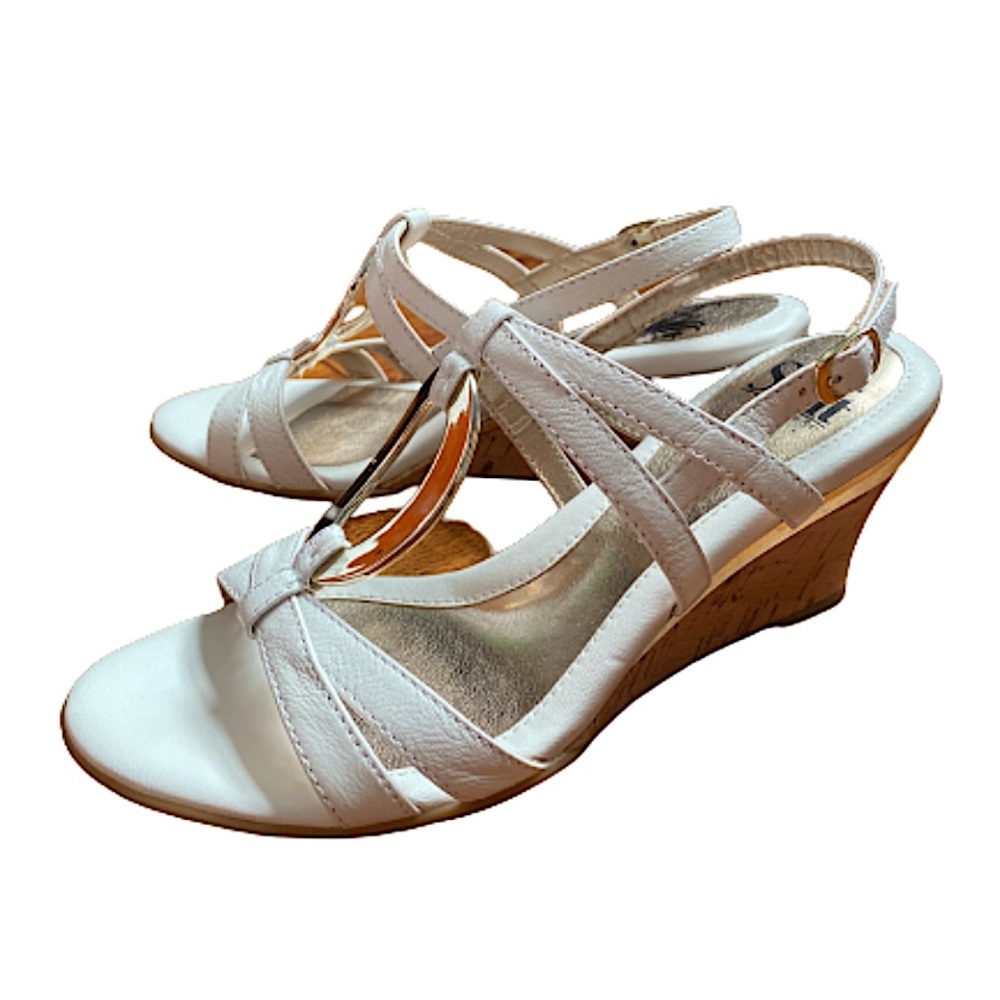 White Wedge Sandals by Sofft